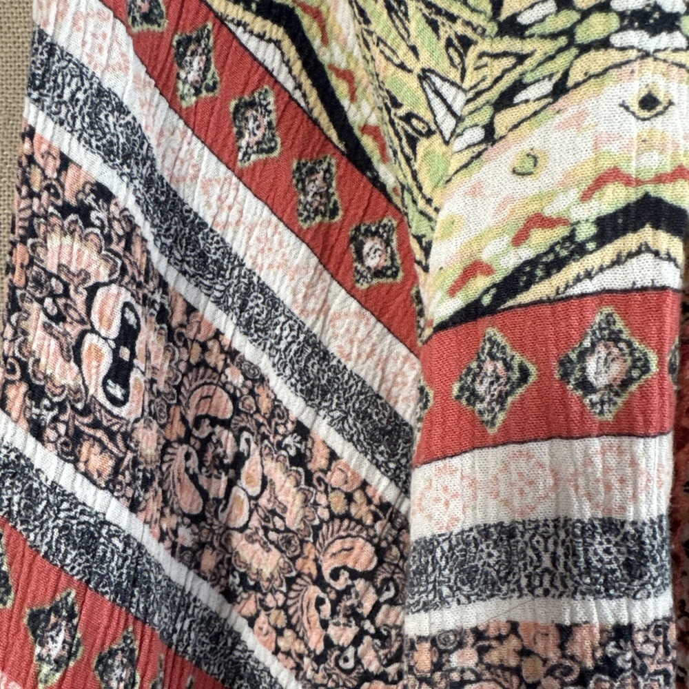 Farmers Market by One World Boho Printed Scoop Neck Flowy Long Sleeve Blouse 1XL - Picture 3 of 8